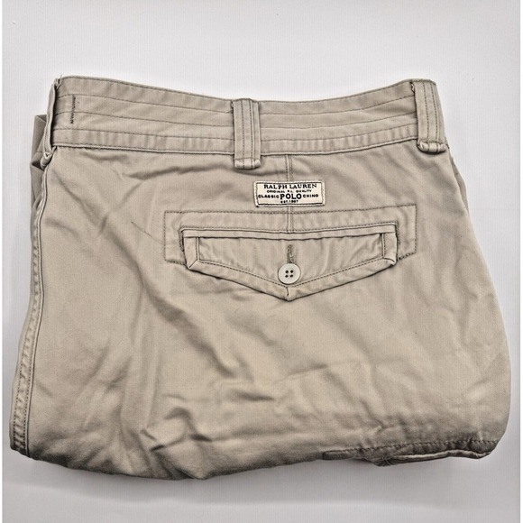 Polo Ralph Lauren Men's 48B Paratrooper Cargo Vintage Military Khaki Shorts‎ 10" - Picture 1 of 7
